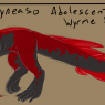 Nyneaso's Adolescent feral form. She has limited fire breath and a potent venom. Her wings are still developing so she can't fly yet.
