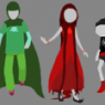 Sophie's old teammates, from her game: Alex, Knight of Mind; Abby, Sylph of Time; Cody, Page of Space. Images by zynwolf on deviantart