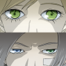Viola's eyes (top), and Zachary's eyes (bottom). From the bandwagon of drawing our SnK characters eyes like they have it in Persona. Drawn by me.