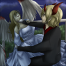 What happens when the angel falls in love with a demon? Well... bad things, apparently. Evan belongs to Mafurako on deviantART.