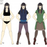 Fullbody reference for Iian and her outfits. Drawn by me.
