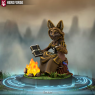 Figurine of Ember camping.