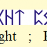 Branded into his flesh, the runes are made of pure seidr magic and glow varying an icy blue to varying degrees of brightness depending on concentration and current form. They glow brightest when in his quadrupedal form.