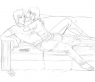 Cai and Dmitri cuddling by Destinyfall