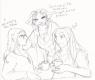 Haku, Landi and Hestia. Sketch by Hestiaplayer / pierette