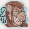 A more recent badge of the toothcat, showing his glasses.