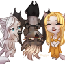 Milah, Dacian and Marishka   The cuteness overload is intense :D  Also Dacian doesn't look half as amused as Mari and Milah do!  Thank you Mari!  By Chocolace