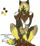 Asabi in anthro form. Very lazy and sloppy color reference -- Lineart not mine.