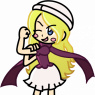 Mallory doing the We can do it! Girl Power pose in the Puyo Puyo art style