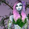 Thorny vines would rest along her body, not just her lower body.