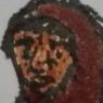 tiny drawing done in pen of his face, again under the cloak hood