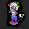 Clementina as a chibi, surrounded by faeries! By me.