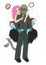 By cardtricker on dA of Melissa hopping on him from behind.