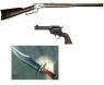 Winchester repeater Rifle, Revolver, and Bowie knife